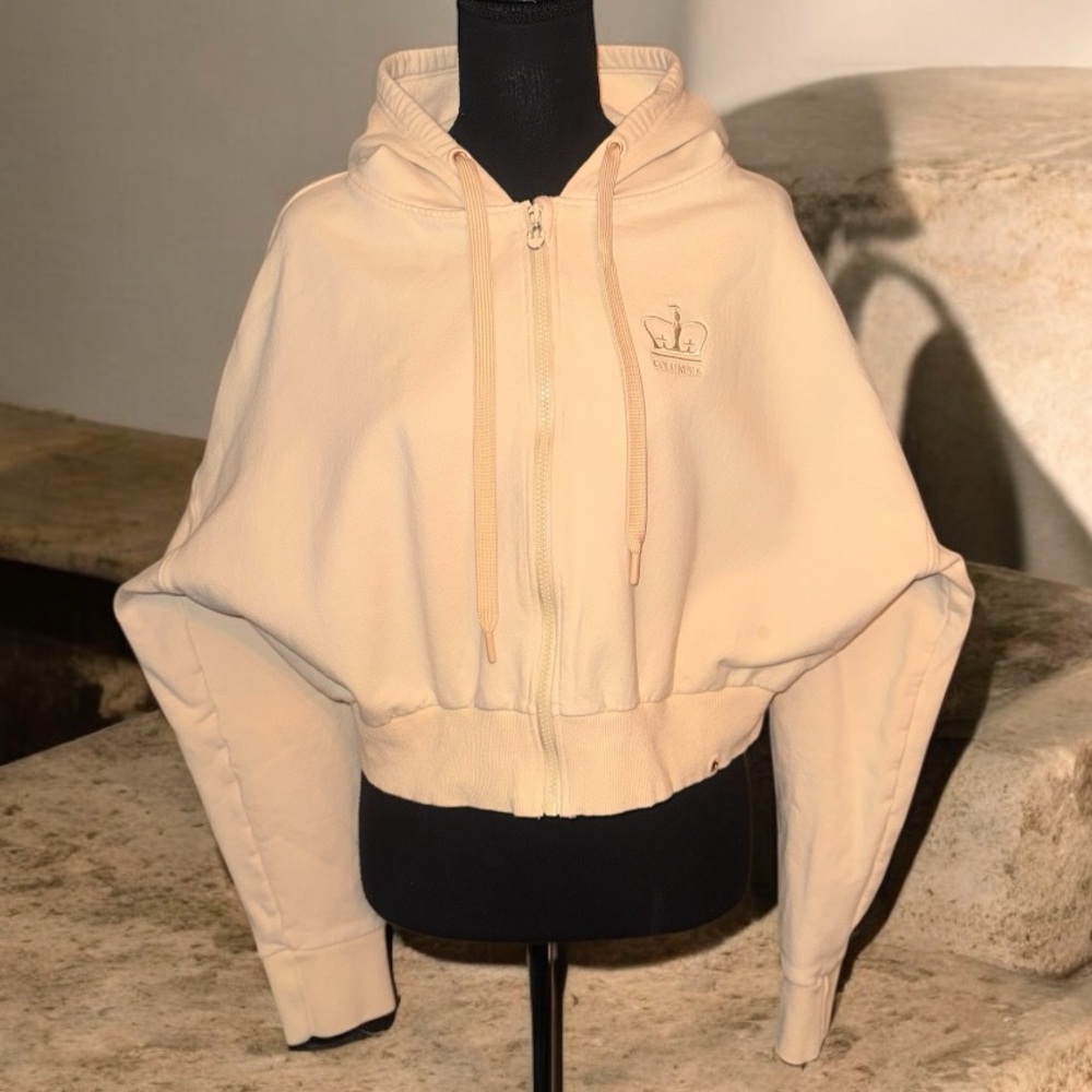 Columbia University Cropped Cream Hoodie‎ Size L